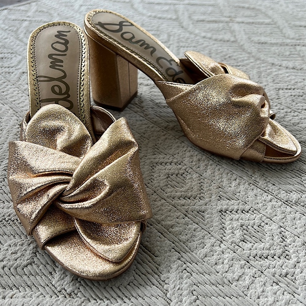 Sam Edelman Heeled Block Shimmer Sandal